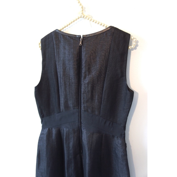 Elie Tahari Shimmering Denim Like Sheath Dress - Picture 2 of 3